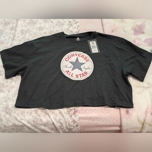Converse Black Logo Crop Top Size XL